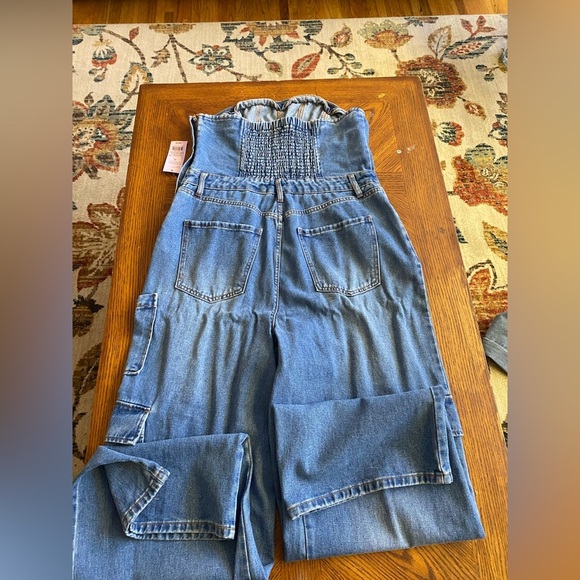 Wild Fable High-Waisted Tube Top Denim Romper - Picture 10 of 12